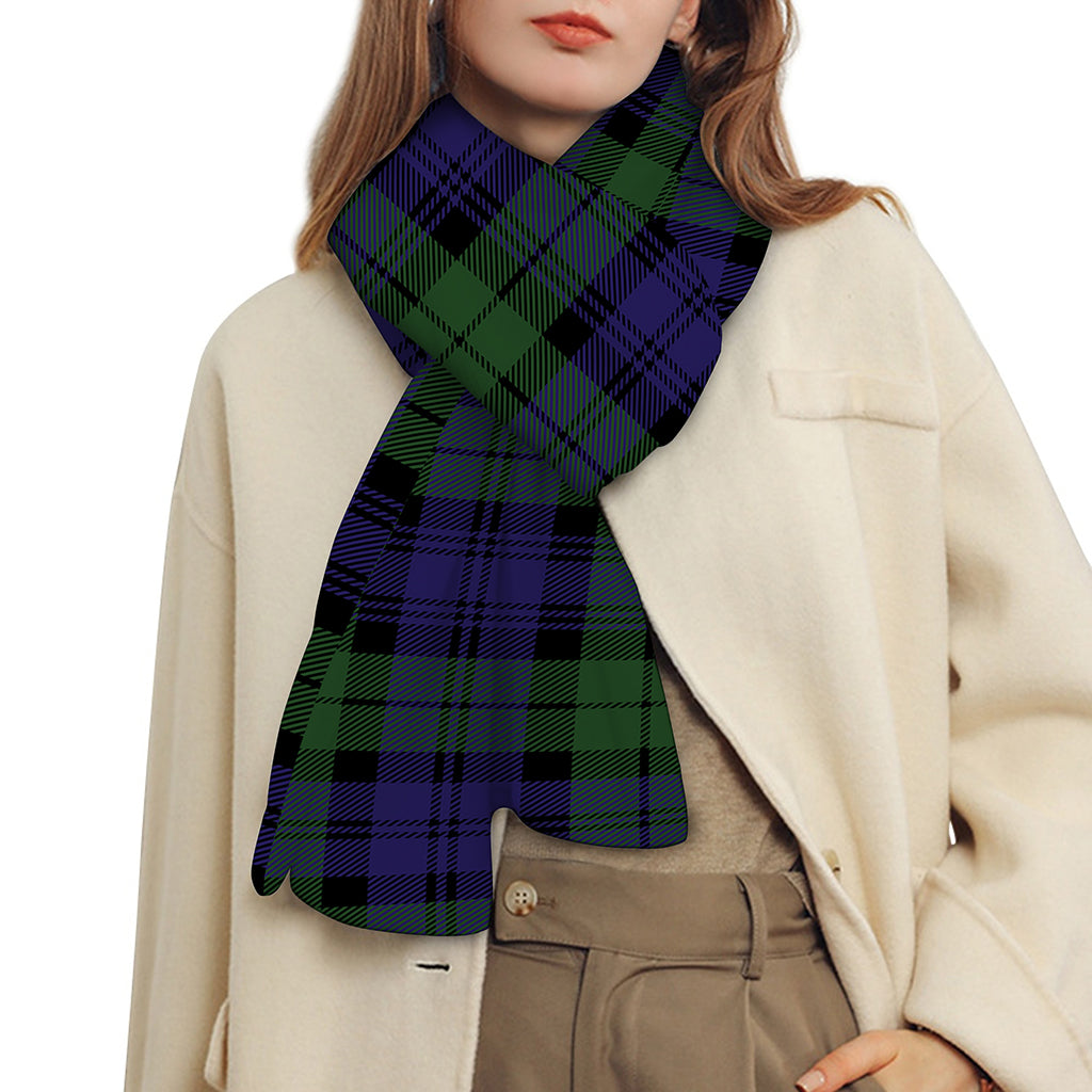 Black Watch Tartan Pattern Print Scarf