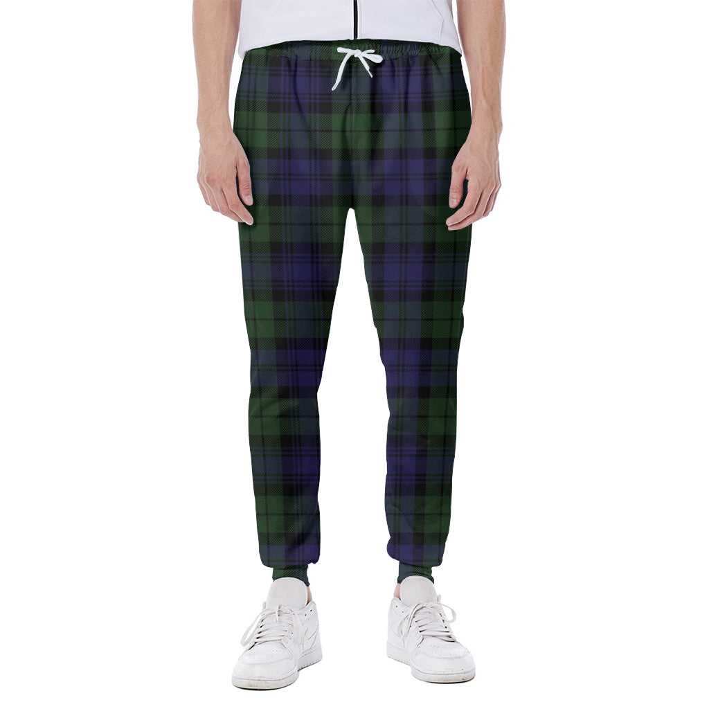 Black Watch Tartan Pattern Print Scuba Joggers