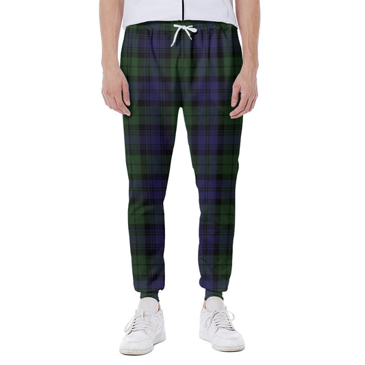 Black Watch Tartan Pattern Print Scuba Joggers