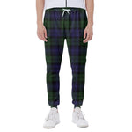 Black Watch Tartan Pattern Print Scuba Joggers