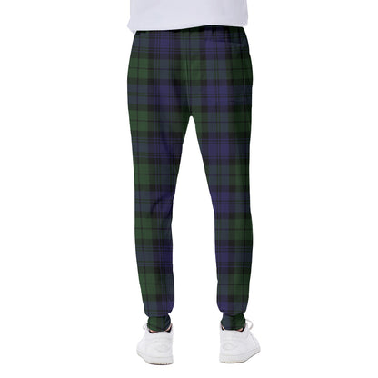 Black Watch Tartan Pattern Print Scuba Joggers