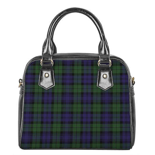 Black Watch Tartan Pattern Print Shoulder Handbag
