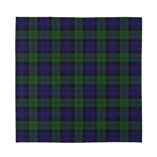 Black Watch Tartan Pattern Print Silk Bandana