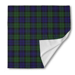 Black Watch Tartan Pattern Print Silk Bandana
