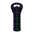 Black Watch Tartan Pattern Print Single Neoprene Wine Tote