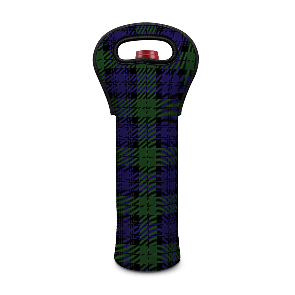 Black Watch Tartan Pattern Print Single Neoprene Wine Tote