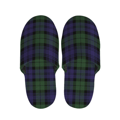 Black Watch Tartan Pattern Print Slippers