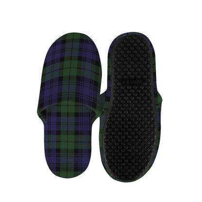 Black Watch Tartan Pattern Print Slippers