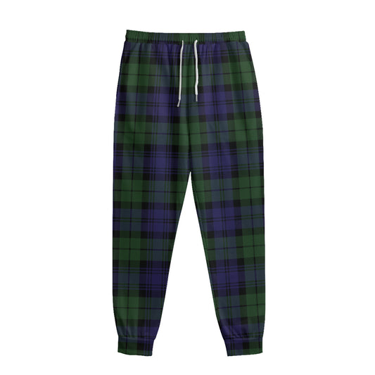 Black Watch Tartan Pattern Print Sweatpants
