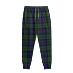 Black Watch Tartan Pattern Print Sweatpants