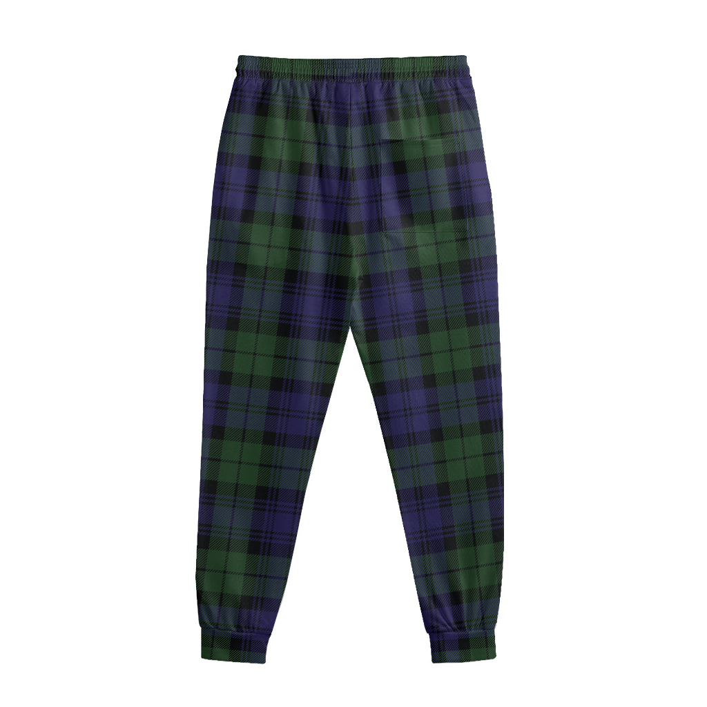 Black Watch Tartan Pattern Print Sweatpants