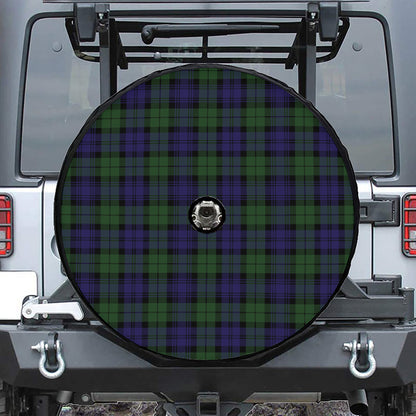 Black Watch Tartan Pattern Print Tire Cover With Camera Hole