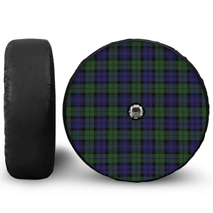 Black Watch Tartan Pattern Print Tire Cover With Camera Hole