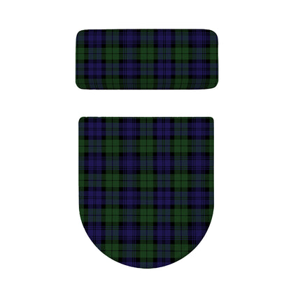 Black Watch Tartan Pattern Print Toilet Lid And Tank Cover Set