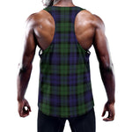 Black Watch Tartan Pattern Print Training Tank Top