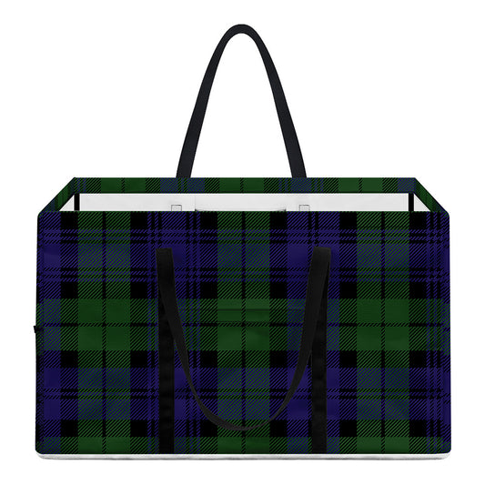 Black Watch Tartan Pattern Print Utility Tote Bag