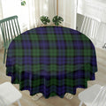 Black Watch Tartan Pattern Print Waterproof Round Tablecloth