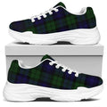 Black Watch Tartan Pattern Print White Chunky Shoes