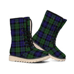Black Watch Tartan Pattern Print Winter Boots