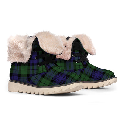 Black Watch Tartan Pattern Print Winter Boots