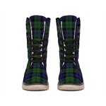 Black Watch Tartan Pattern Print Winter Boots