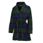 Black Watch Tartan Pattern Print Women's Bathrobe