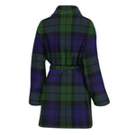 Black Watch Tartan Pattern Print Women's Bathrobe