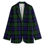 Black Watch Tartan Pattern Print Women's Blazer