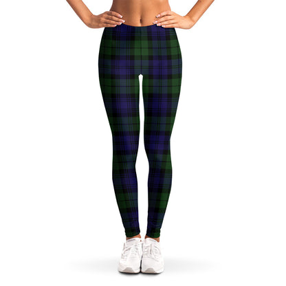Black Watch Tartan Pattern Print Women's Leggings