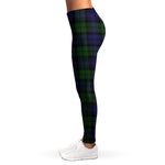 Black Watch Tartan Pattern Print Women's Leggings