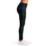 Black Watch Tartan Pattern Print Women's Leggings
