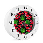 Black Watermelon Pieces Pattern Print Alarm Clock