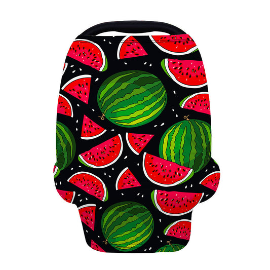 Black Watermelon Pieces Pattern Print Baby Seat Cover