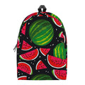 Black Watermelon Pieces Pattern Print School Backpack