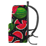 Black Watermelon Pieces Pattern Print Backpack