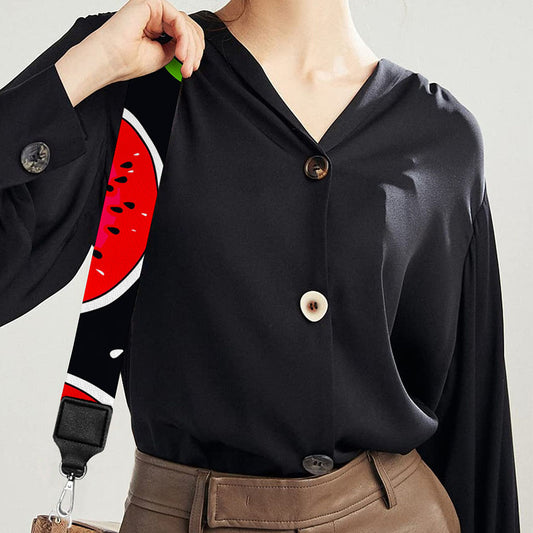 Black Watermelon Pieces Pattern Print Bag Strap