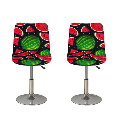 Black Watermelon Pieces Pattern Print Bar Stool Covers