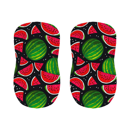 Black Watermelon Pieces Pattern Print Bar Stool Covers