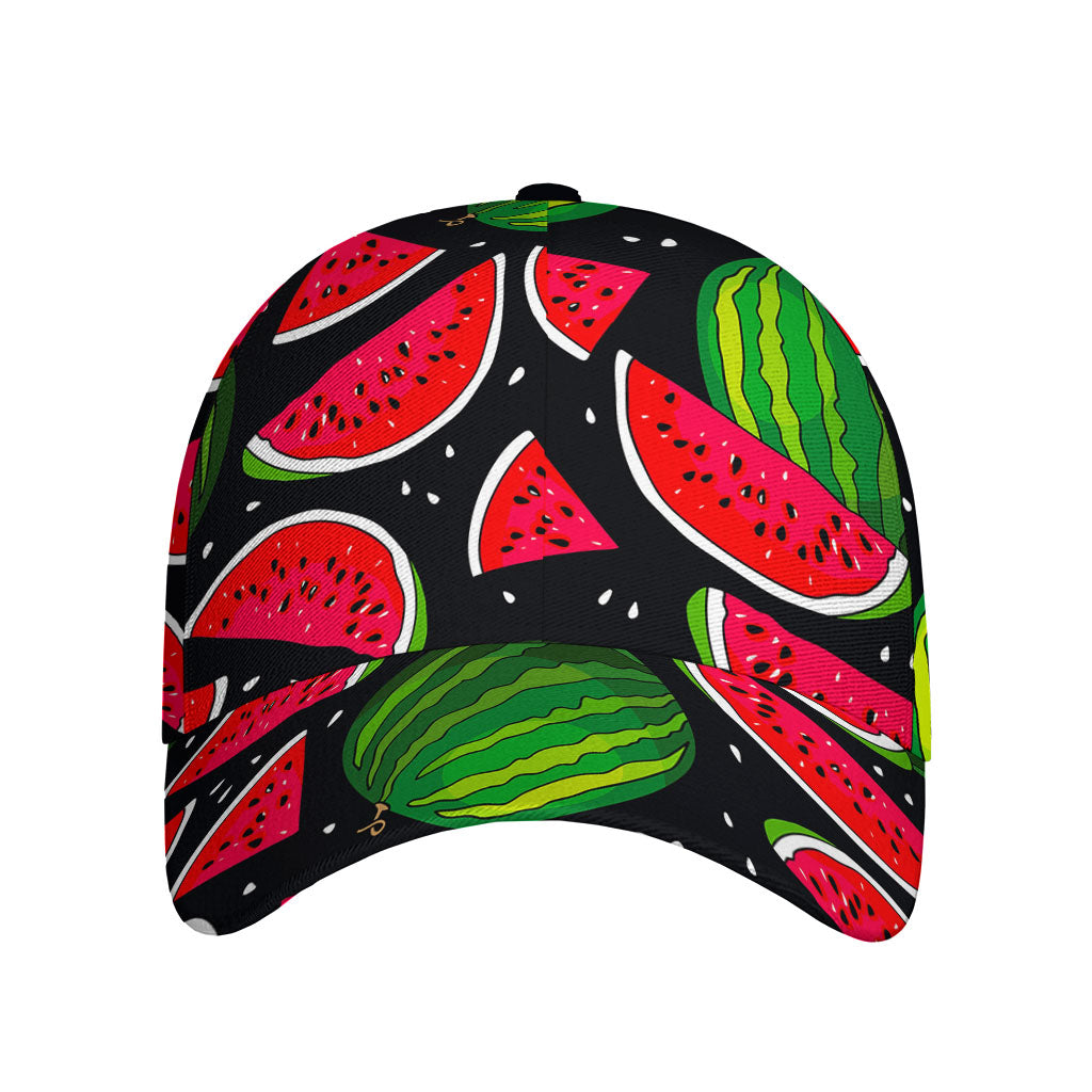 Black Watermelon Pieces Pattern Print Baseball Cap
