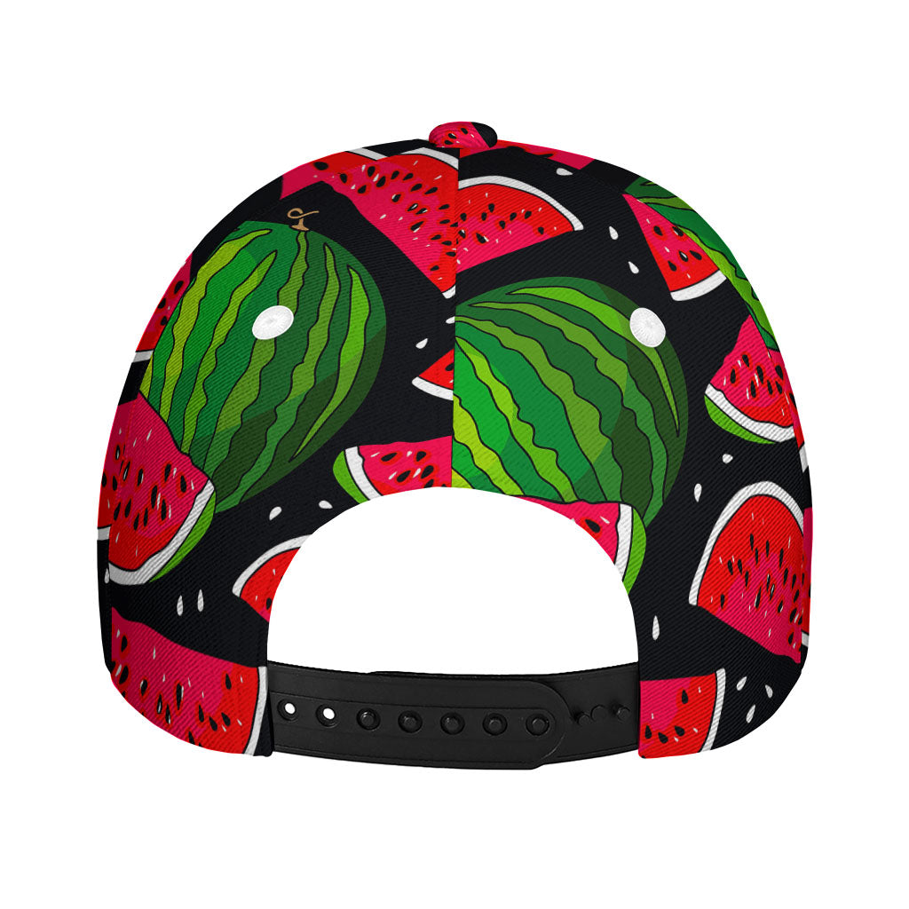 Black Watermelon Pieces Pattern Print Baseball Cap