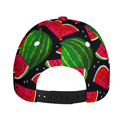 Black Watermelon Pieces Pattern Print Baseball Cap