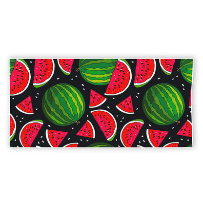 Black Watermelon Pieces Pattern Print Beach Towel