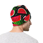 Black Watermelon Pieces Pattern Print Beanie