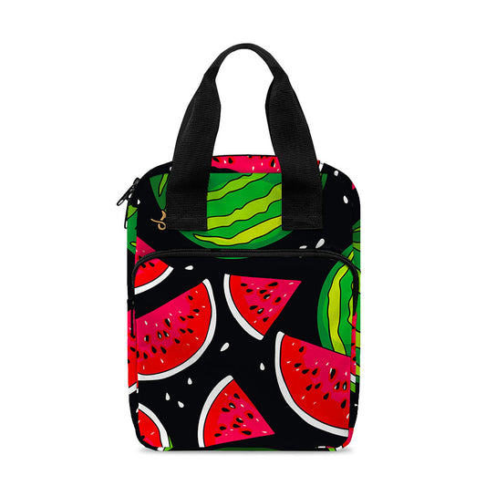 Black Watermelon Pieces Pattern Print Bible Tote Bag