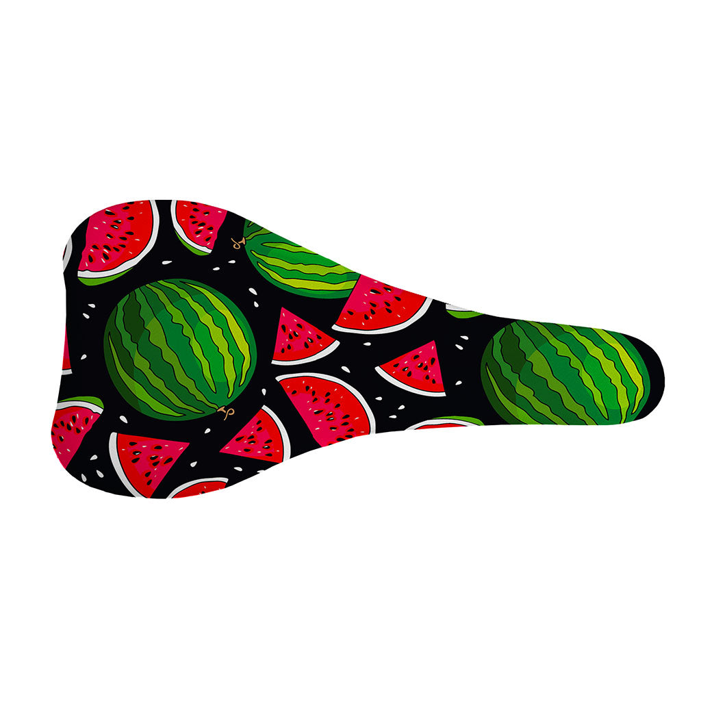 Black Watermelon Pieces Pattern Print Bicycle Seat Cover