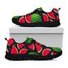 Black Watermelon Pieces Pattern Print Black Running Shoes