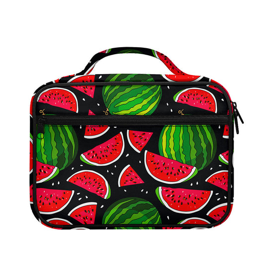 Black Watermelon Pieces Pattern Print Briefcase Bible Bag