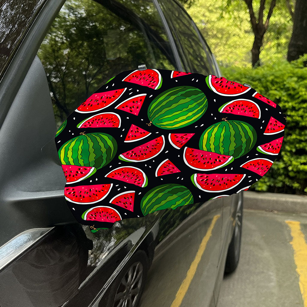 Black Watermelon Pieces Pattern Print Car Side Mirror Covers