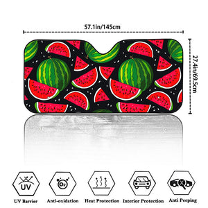 Black Watermelon Pieces Pattern Print Car Windshield Sun Shade