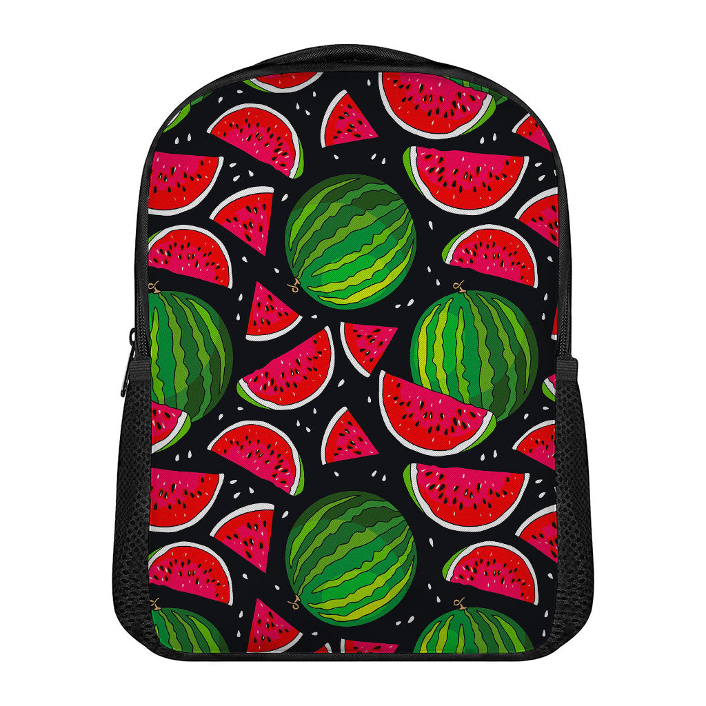 Black Watermelon Pieces Pattern Print Casual Backpack